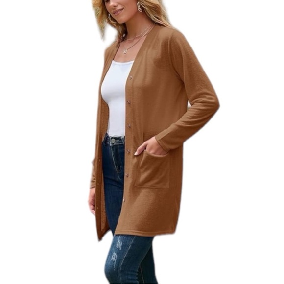 NWOT Women’s Open Front Lightweight Cardigan V Neck - Picture 1 of 7